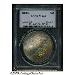 1880-S S$1 MS66 PCGS. Light violet peripheries, a