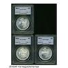 Image 1 : 1880-S S$1 MS66 PCGS; 1881-S MS66 PCGS; and an 18