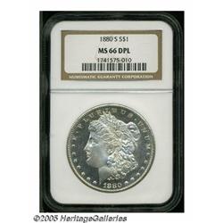 1880-S S$1 MS66 Deep Mirror Prooflike NGC. Fully 