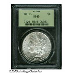 1881-CC S$1 MS65 PCGS. White, with bright frosty 