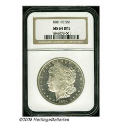 1881-CC S$1 MS64 Deep Mirror Prooflike NGC. Stark