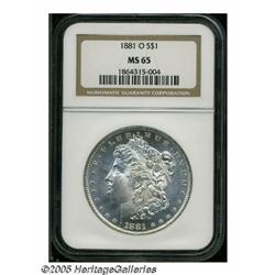 1881-O S$1 MS65 NGC. The design elements are shar