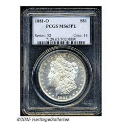 1881-O S$1 MS65 Prooflike PCGS. Highly attractive