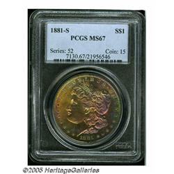 1881-S S$1 MS67 PCGS. This is a glorious Superb G