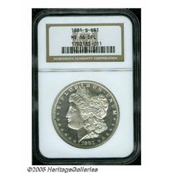 1881-S S$1 MS66 Deep Mirror Prooflike NGC. A high