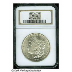 1882-CC S$1 MS66 NGC. Superb-Gem with frosty surf