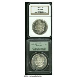 1882-CC S$1 MS63 Deep Mirror Prooflike NGC, and a