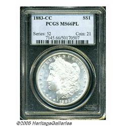 1883-CC S$1 MS66 Prooflike PCGS. A truly exceptio
