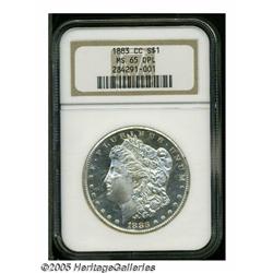 1883-CC S$1 MS65 Deep Mirror Prooflike NGC. Deepl
