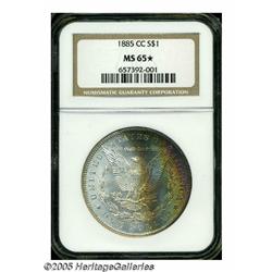 1885-CC S$1 MS65 S NGC. Well struck, lustrous, an