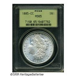 1885-CC S$1 MS65 PCGS. A lightly toned and nicely