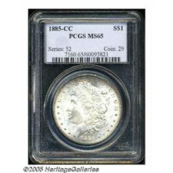 1885-CC S$1 MS65 PCGS. Well struck and lustrous, 