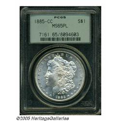 1885-CC S$1 MS65 Prooflike PCGS. A brilliant repr