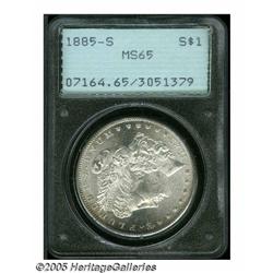 1885-S S$1 MS65 PCGS. White surfaces a hint of vi