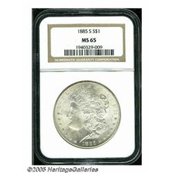 1885-S S$1 MS65 NGC. VAM-4, R-4. Lustrous example