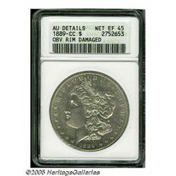 1889-CC S$1 --Obverse Rim Damaged--ANACS. AU Deta