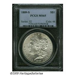 1889-S S$1 MS65 PCGS. The obverse is uncommonly c