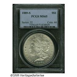 1889-S S$1 MS65 PCGS. Shimmering surfaces that ar