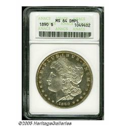 1890 S$1 MS64 Deep Mirror Prooflike ANACS. The fl