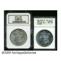 1890-CC S$1 Tail Bar--Cleaned--ANACS. Unc Details