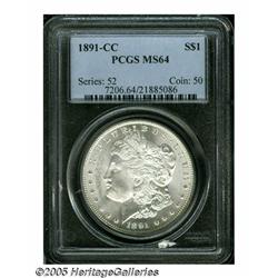 1891-CC S$1 MS64 PCGS. Lovely near-Gem example of
