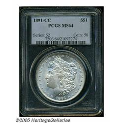1891-CC S$1 MS64 PCGS. VAM-3. A Top 100 Variety. 