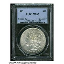 1893 S$1 MS63 PCGS. Radiant luster exudes from si