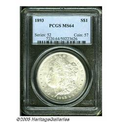 1893 S$1 MS64 PCGS. A brilliant and satiny exampl