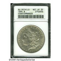1894 S$1 --Countermarked--ANACS. AU Details, Net 