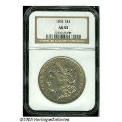 1894 S$1 AU55 NGC. Minimally worn for this popula