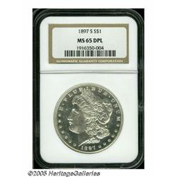 1897-S S$1 MS65 Deep Mirror Prooflike NGC. Flashy