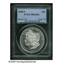 1898-S S$1 MS64 Prooflike PCGS. Impressive proofl