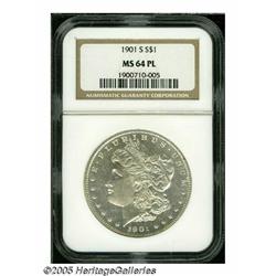 1901-S S$1 MS64 Prooflike NGC. Lustrous, white ex