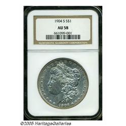 1904-S S$1 AU58 NGC. Attractive, and still reason