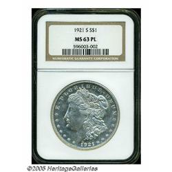 1921-S S$1 MS63 Prooflike NGC. This flashy, Proof
