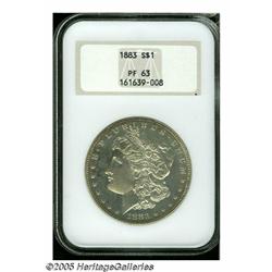 1883 S$1 PR63 NGC. Sharply struck, with glassy re