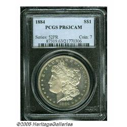 1884 S$1 PR63 Cameo PCGS. Attractive, beige-golde