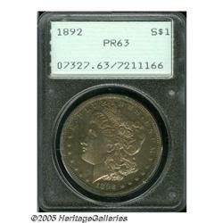 1892 S$1 PR63 PCGS. Luscious olive, rose, ochre, 