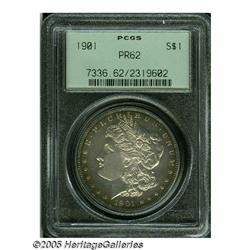 1901 S$1 PR62 PCGS. Fully struck with lavish burn