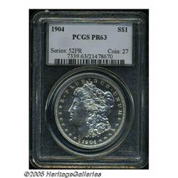 1904 S$1 PR63 PCGS. Bright proof surfaces exude n