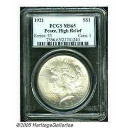 1921 S$1 MS65 PCGS. Well struck with bright satin