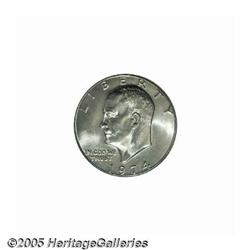 1974-D $1 MS67 NGC. Pale golden-peach patina ligh