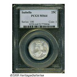 1893 25C Isabella Quarter MS64 PCGS. Well struck 