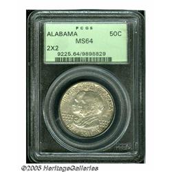 1921 50C Alabama 2x2 MS64 PCGS. Lovely near-Gem w