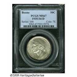 1935/34-D 50C Boone MS67 PCGS. A crisply struck, 