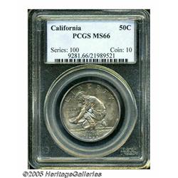 1925-S 50C California MS66 PCGS. Typically well s