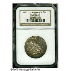 1925-S 50C California MS66 NGC. Splendidly toned 