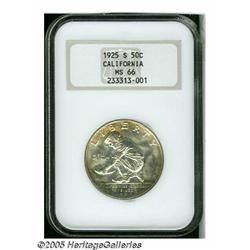 1925-S 50C California MS66 NGC. Brilliant Superb-