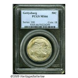 1936 50C Gettysburg MS66 PCGS. Bright mint luster