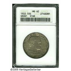 1922 50C Grant with Star MS62 ANACS. Steely-grey 